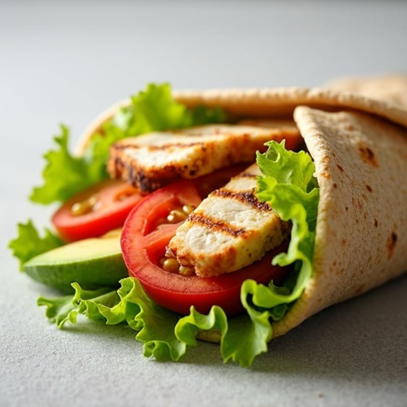 Grilled Chicken and Fresh Veggie Whole Wheat Wrap