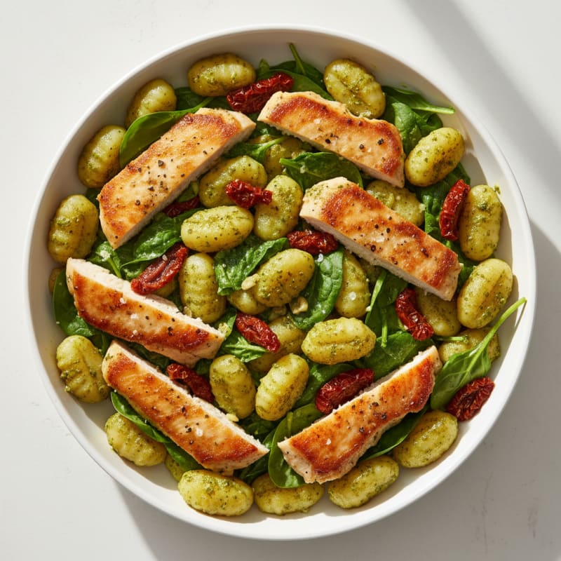 Creamy Pesto Gnocchi with Sun-Dried Tomatoes