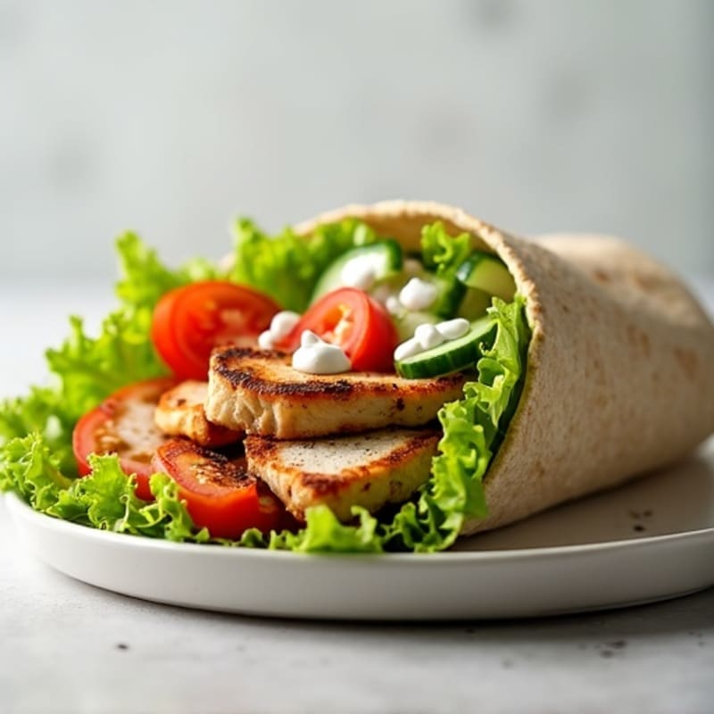 Grilled Chicken and Fresh Crunchy Veggie Wrap