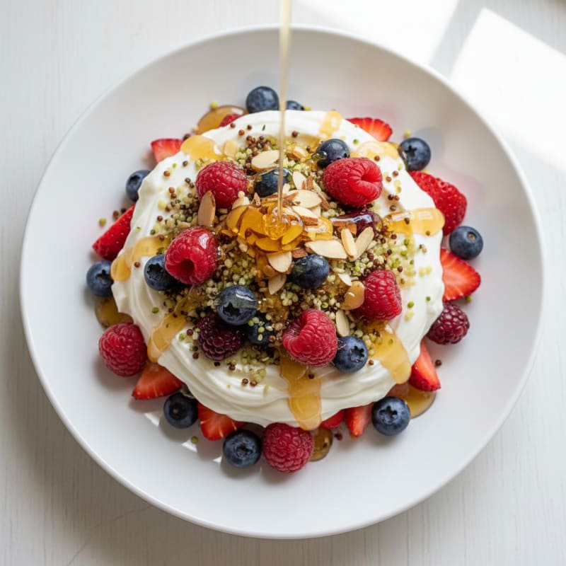 Greek Yogurt Protein Parfait with Mixed Berries