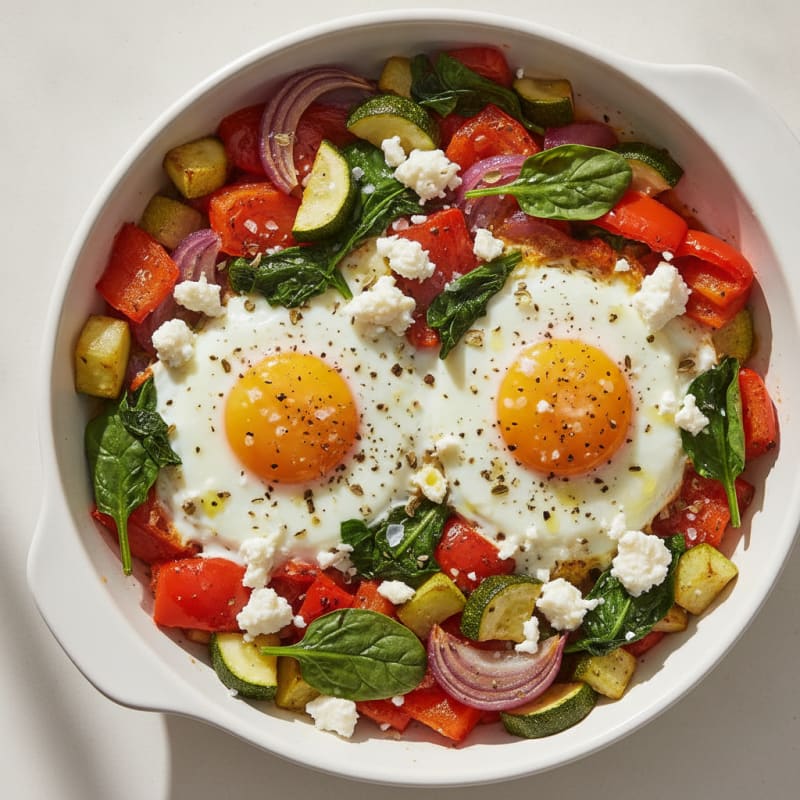 Baked Eggs with Roasted Vegetables