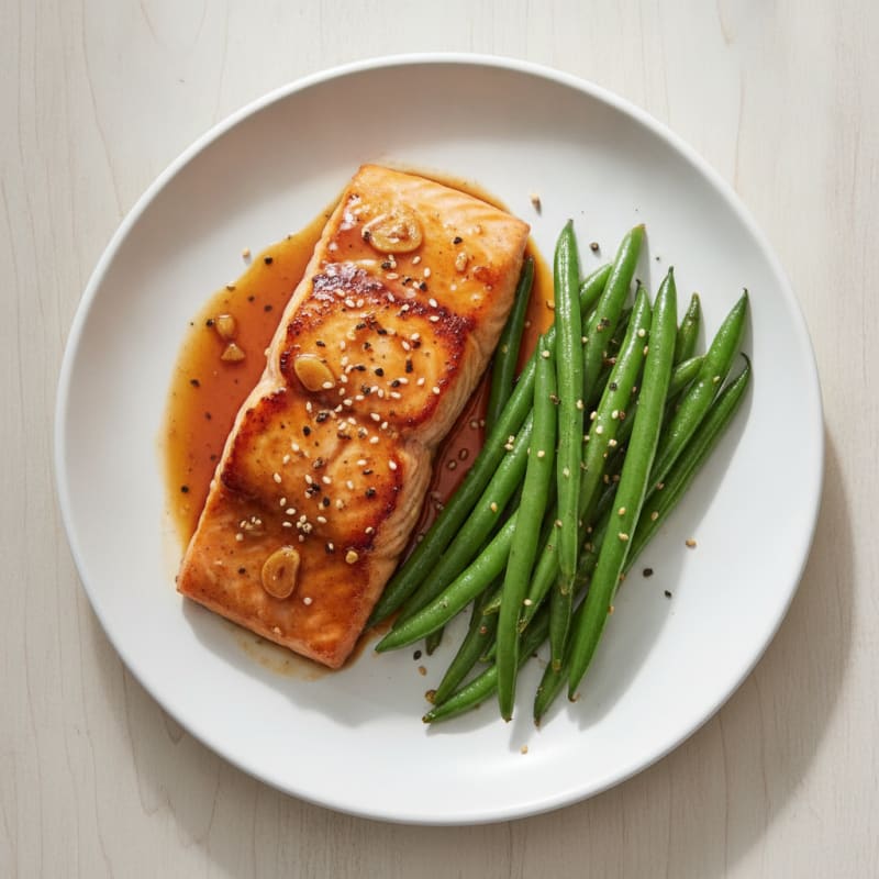 Pan-Seared Teriyaki Salmon with Green Beans