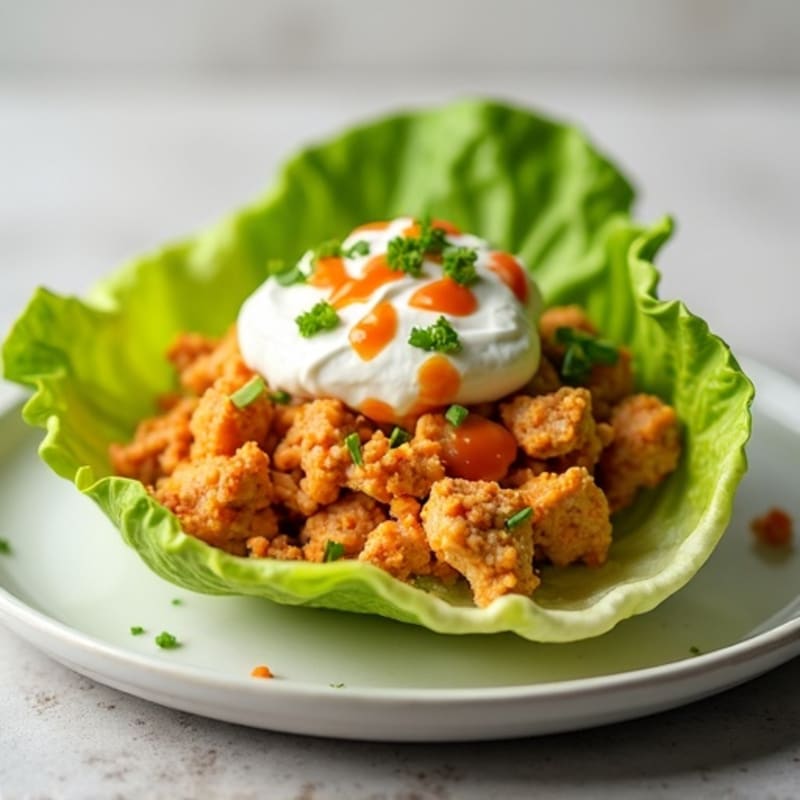 Creamy Buffalo Chicken Lettuce Cups