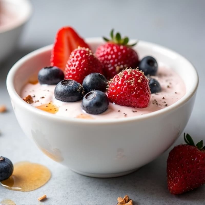 Greek Yogurt Protein Mousse with Mixed Berries