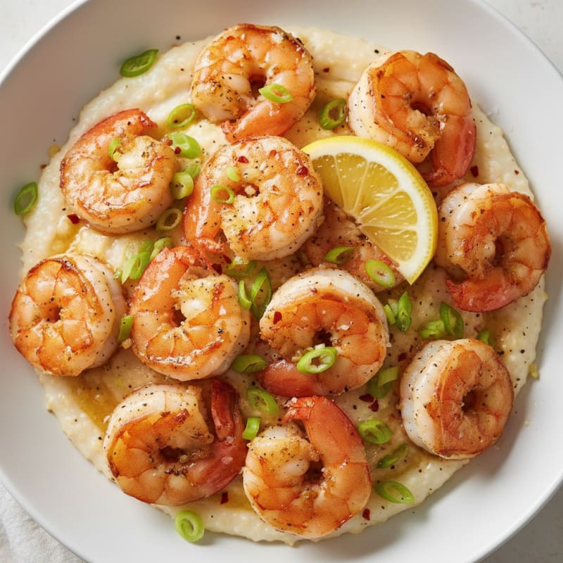Zesty Garlic Shrimp and Grits