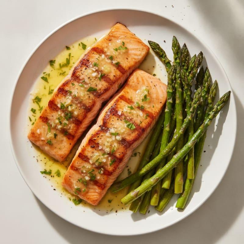 Lemon Herb Grilled Salmon with Asparagus