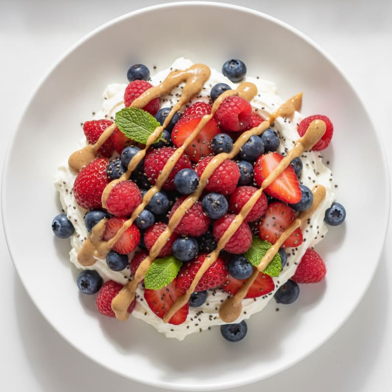 Greek Yogurt Protein Pudding with Berries