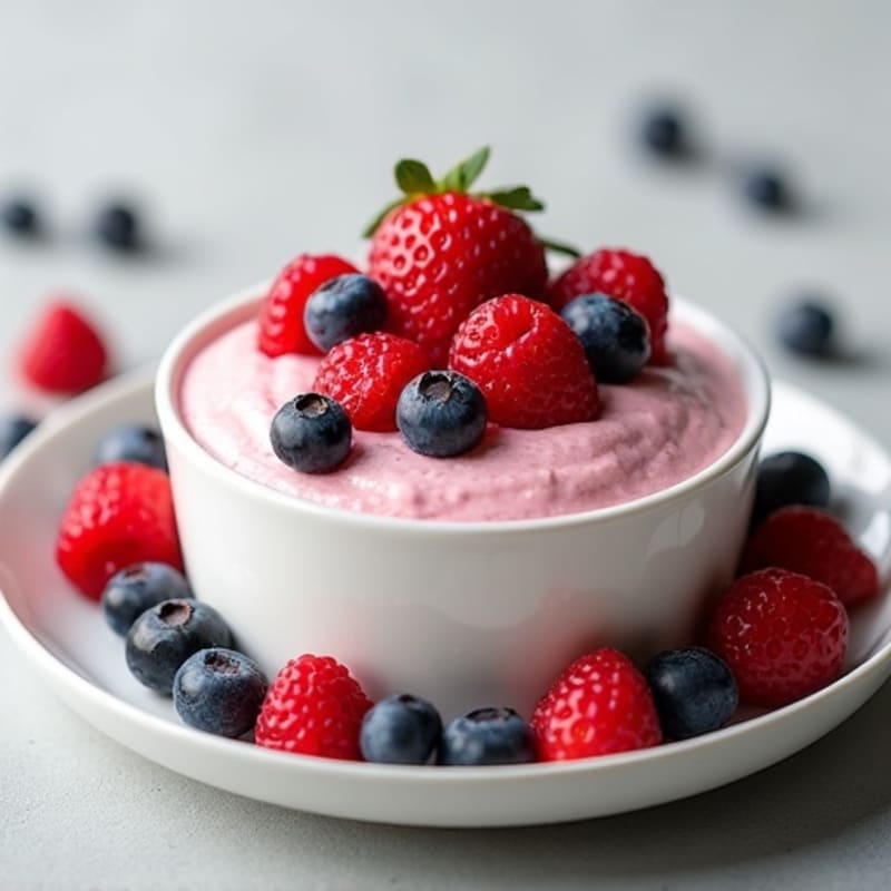 Greek Yogurt Protein Mousse with Mixed Berries