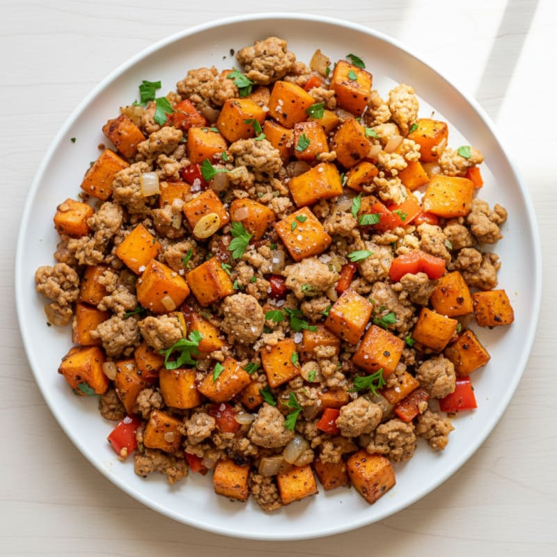 Ground Turkey and Sweet Potato Skillet