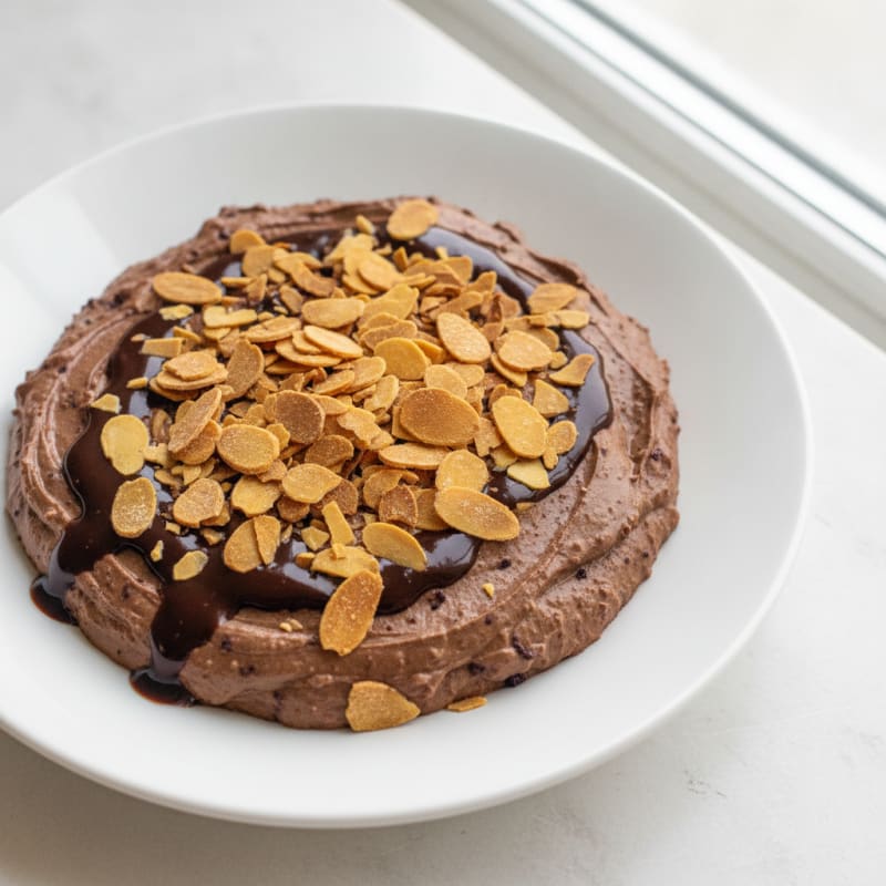 Silky Chocolate Protein Pudding with Almond Crunch