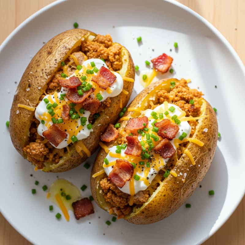 Creamy Loaded Baked Potatoes with Crispy Bacon