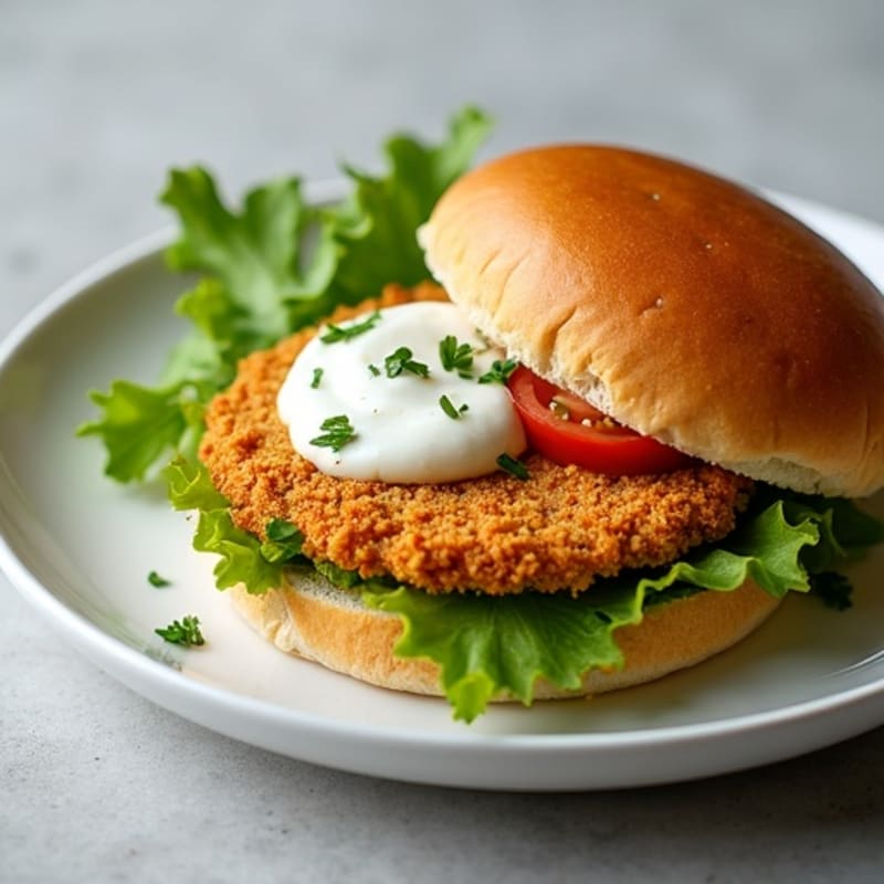 Crispy Baked Chicken Cutlet Sandwich with Herb Aioli