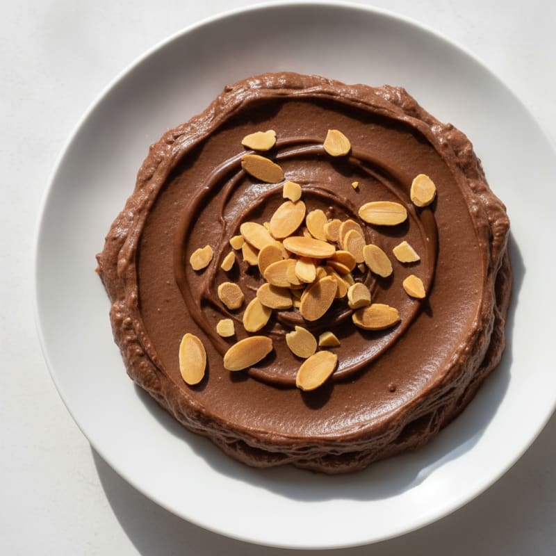 Silky Chocolate Protein Pudding with Toasted Almonds