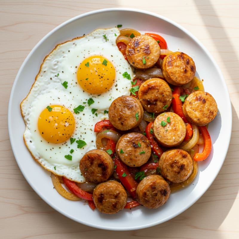 Pan-Seared Sausage and Eggs