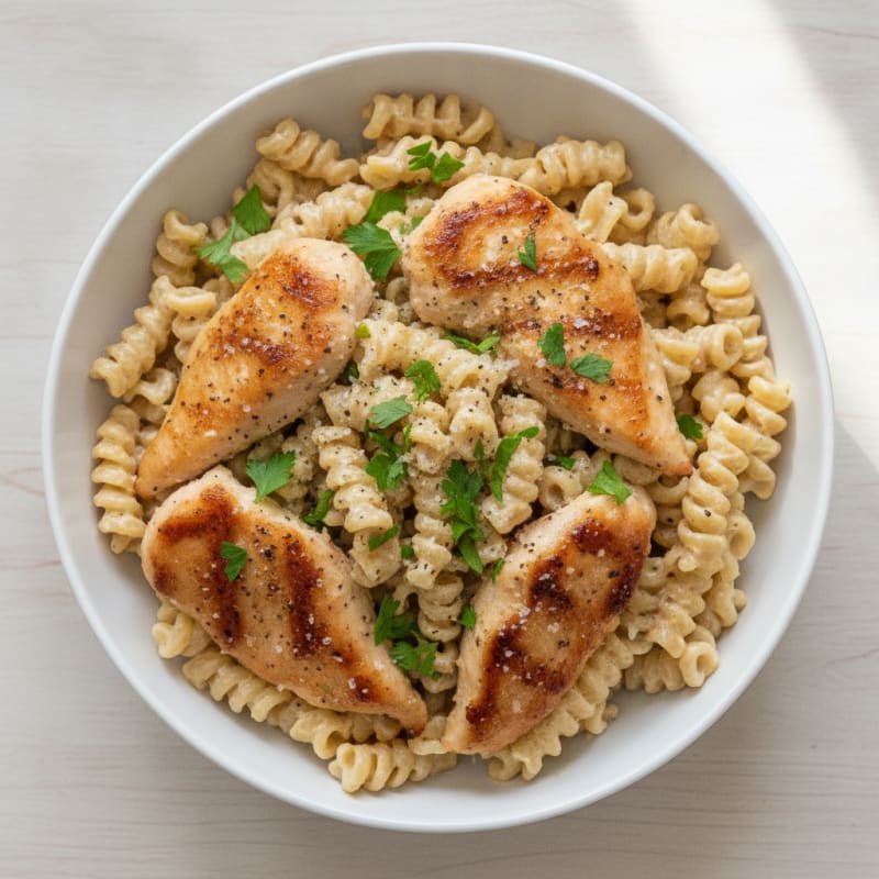 Garlic Parmesan Chicken Alfredo Pasta