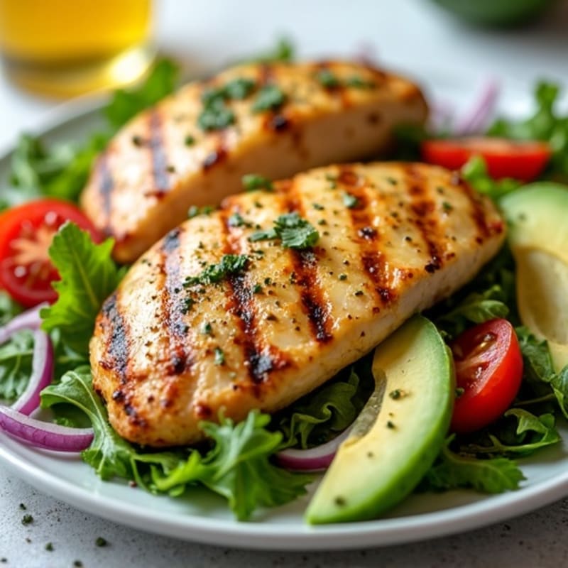 Lemon-Herb Grilled Chicken with Fresh Vegetable Salad