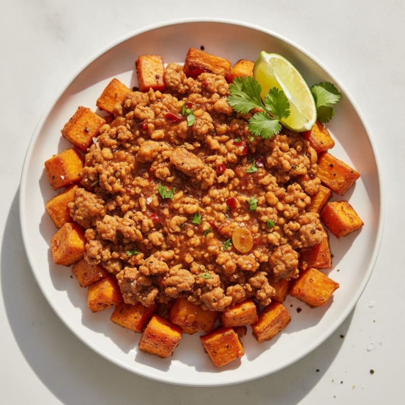 Chili-Garlic Turkey with Roasted Sweet Potato