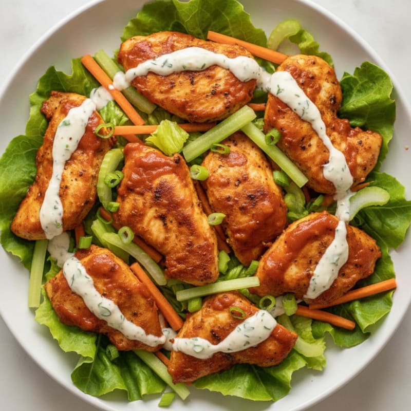 Buffalo Ranch Chicken Lettuce Wraps