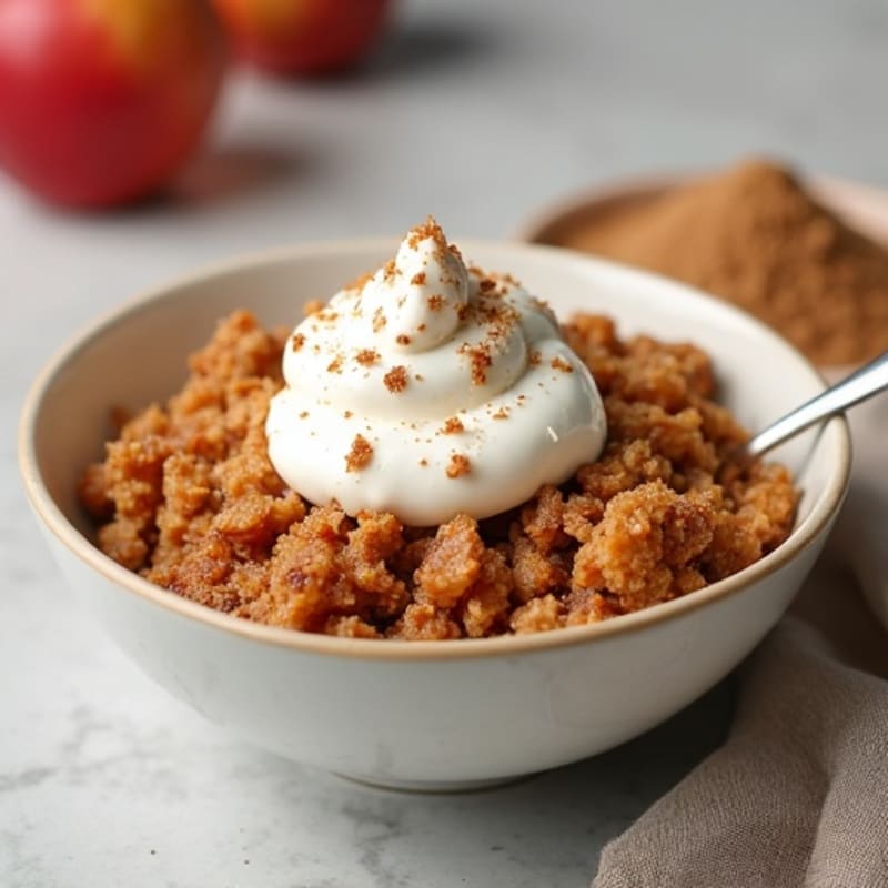 Warm Spiced Apple and Oat Crumble with Protein-Rich Greek Yogurt