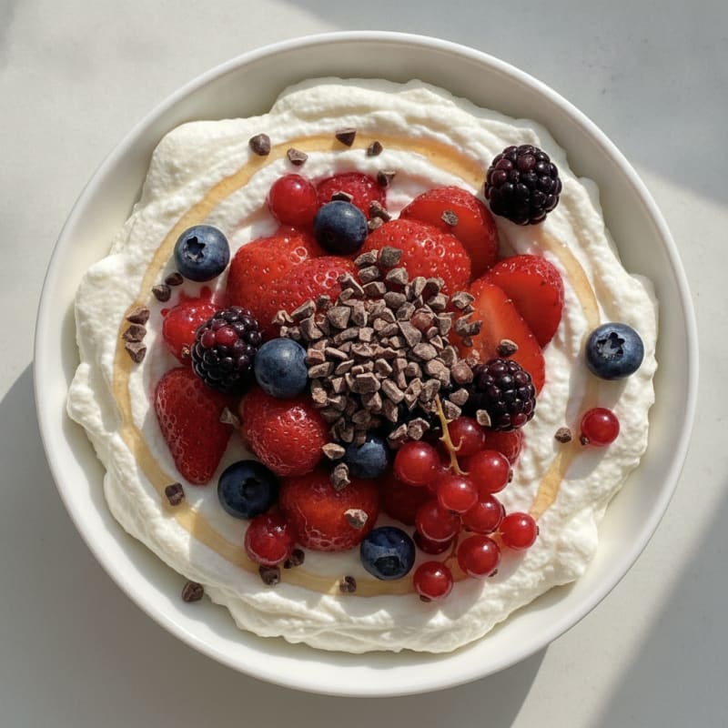 Greek Yogurt Protein Mousse with Mixed Berries