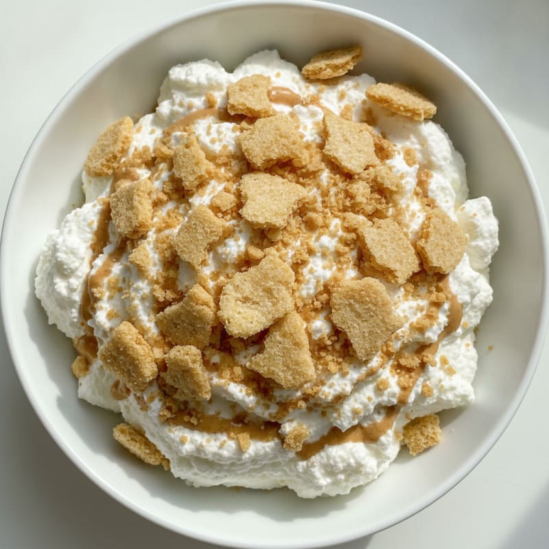 High Protein Greek Yogurt Mousse with Crumbled Rice Cakes