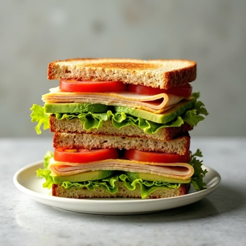 Stacked Turkey Club with Fresh Avocado