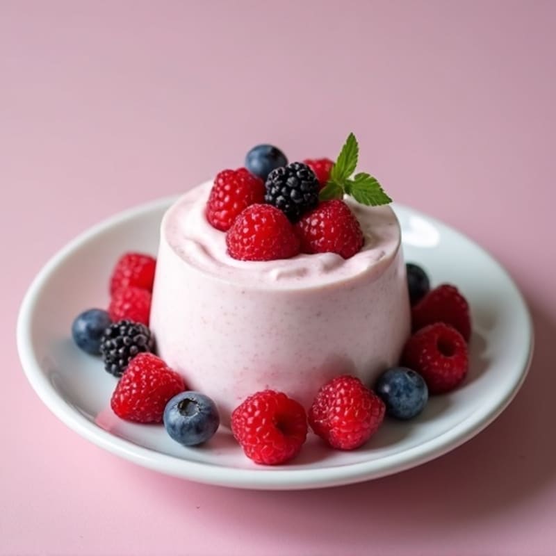Silky Greek Yogurt Protein Mousse with Berries