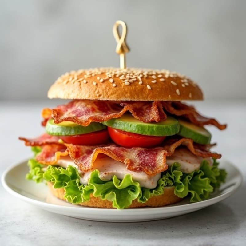 Crispy Turkey Bacon and Avocado Lettuce Stack