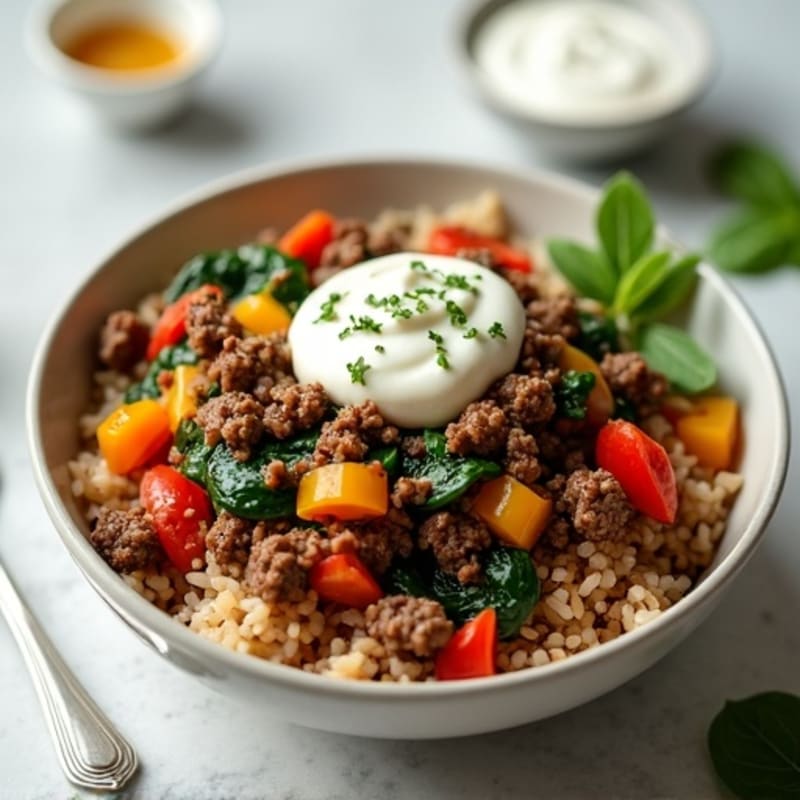 Seasoned Ground Beef Bowl with Special Sauce