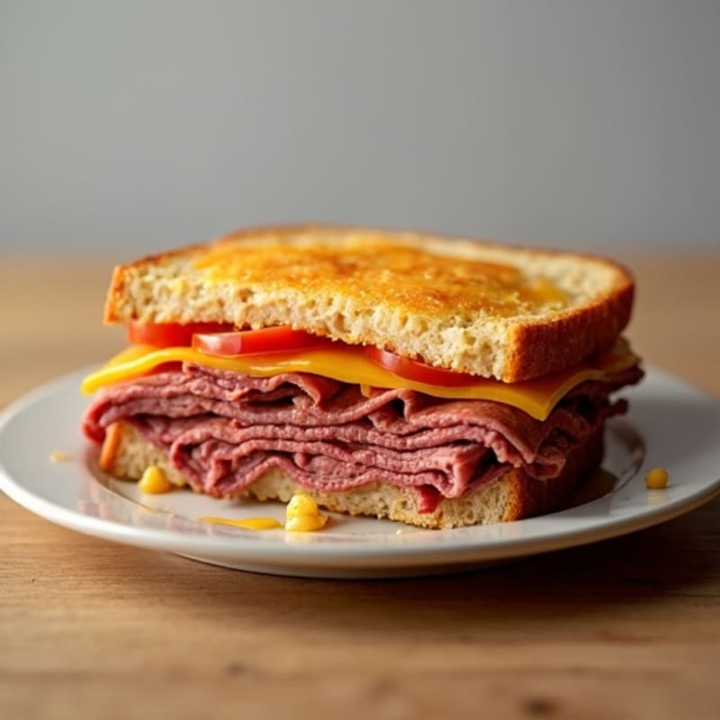 Lean Roast Beef and Sharp Cheddar Open-Face Melt