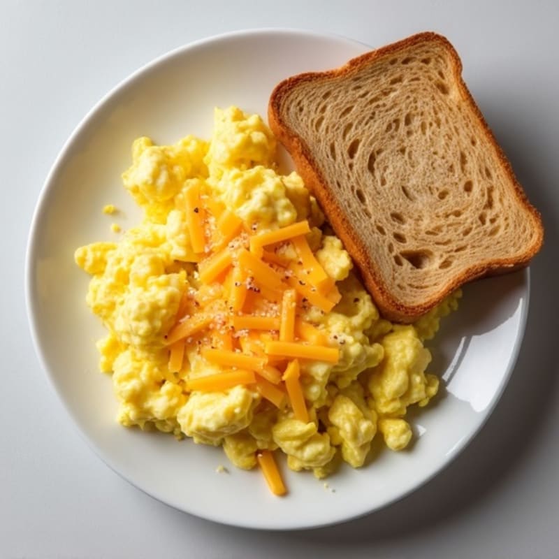 Creamy Scrambled Eggs with Crispy Whole Wheat Toast