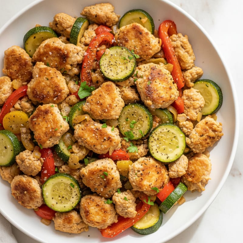 Ground Chicken and Vegetable Skillet