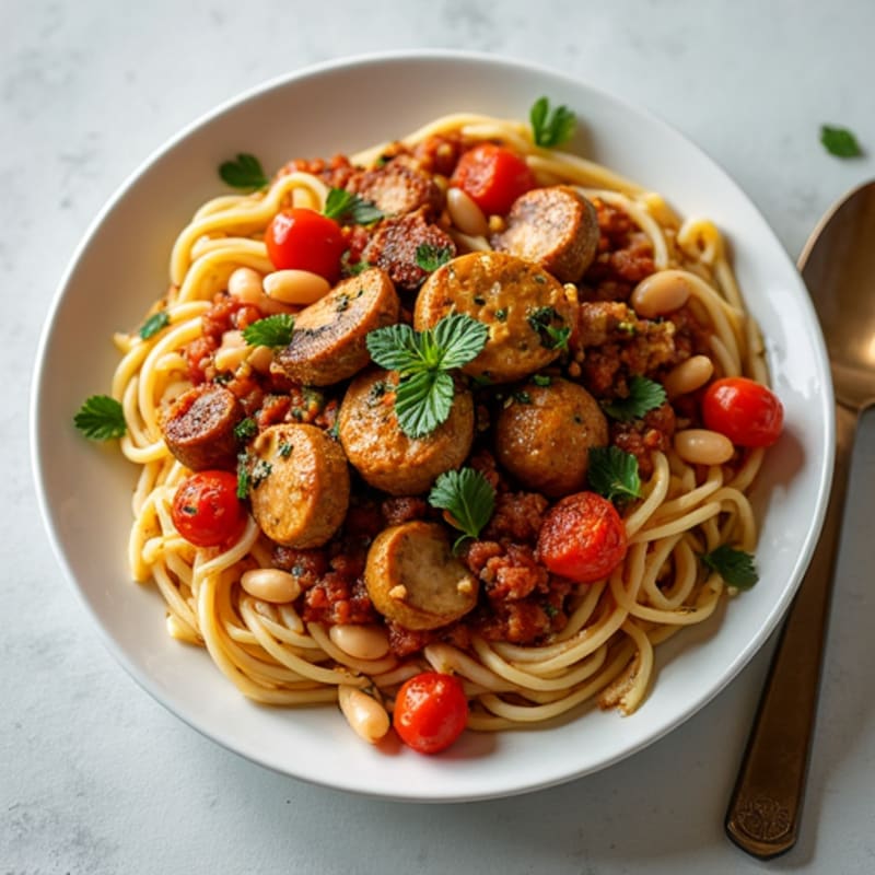 Hearty Mushroom Ragu with Herb-Roasted Vegetables