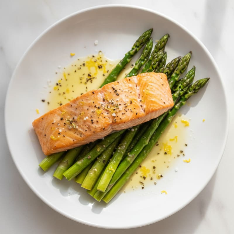 Lemon Herb Baked Salmon with Asparagus