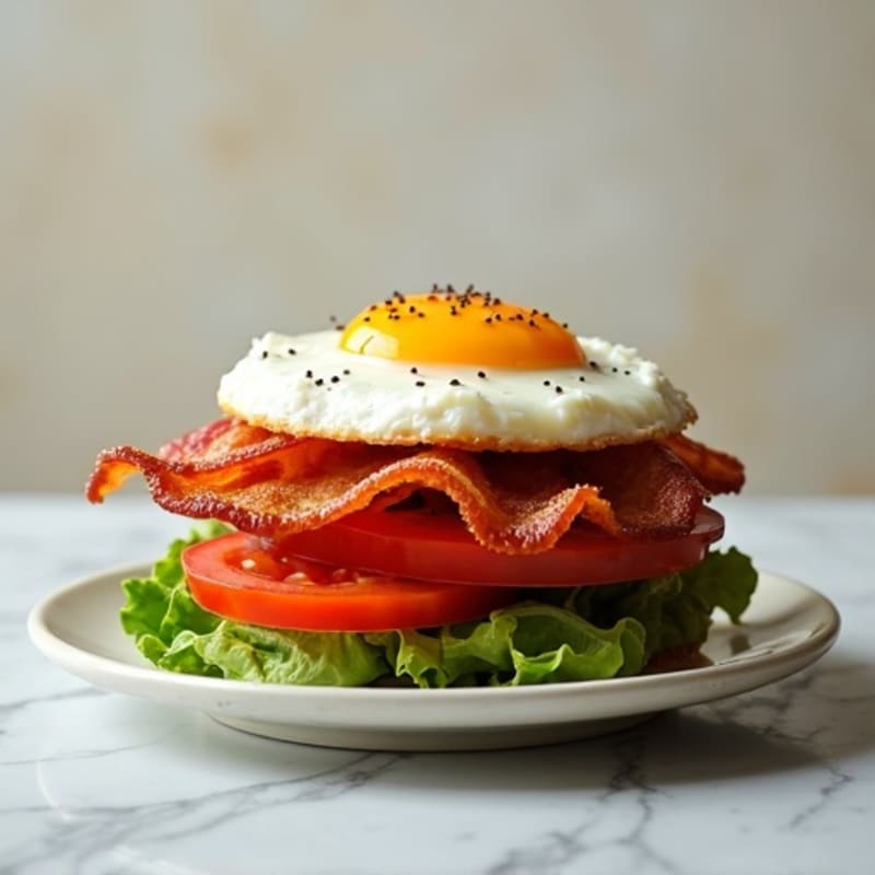 Crispy Turkey Bacon Lettuce Tomato Stack