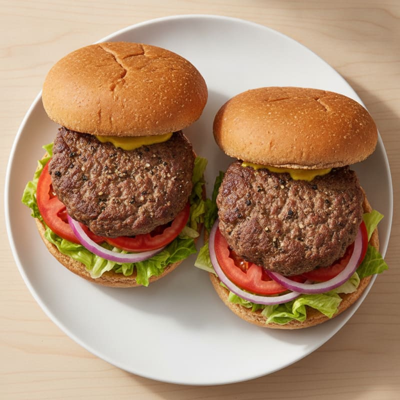 Classic Beef Burgers with Toasted Buns