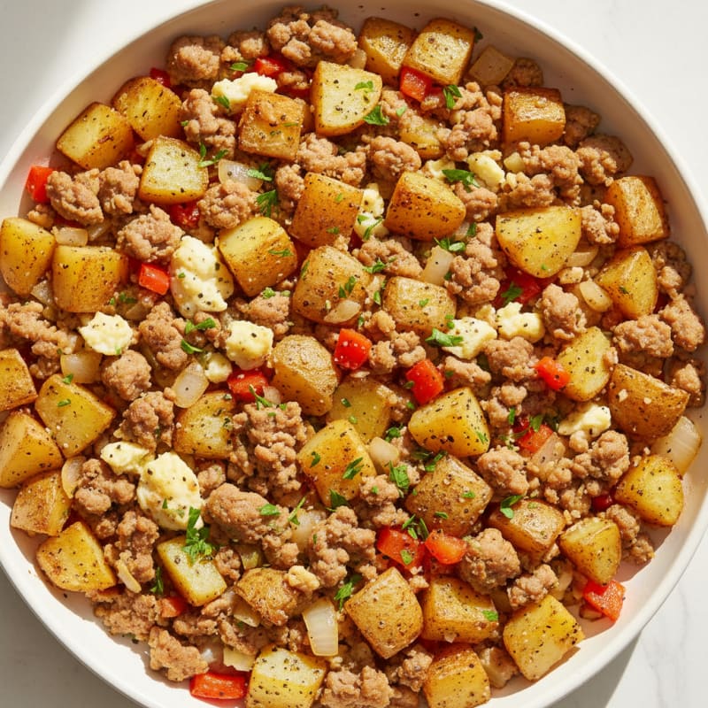 Golden Potato and Sausage Breakfast Skillet