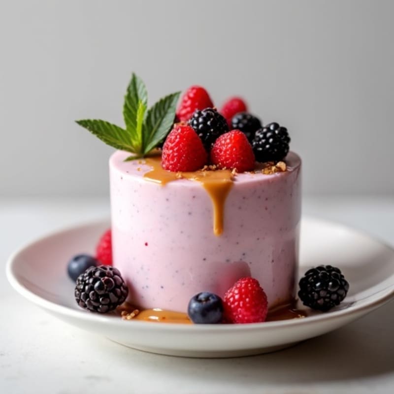 Silky Greek Yogurt Protein Mousse with Berries