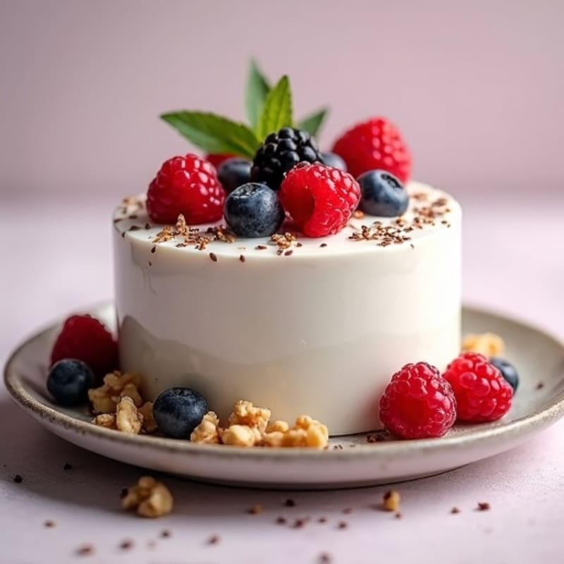 Silky Greek Yogurt Protein Mousse with Mixed Berries