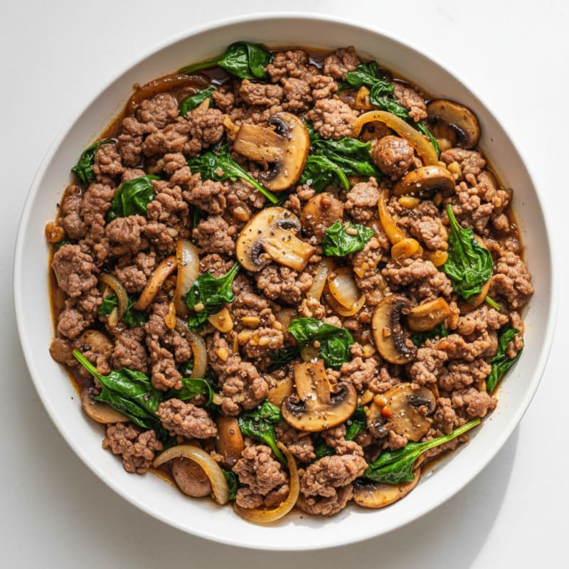 Savory Ground Beef and Mushroom Skillet