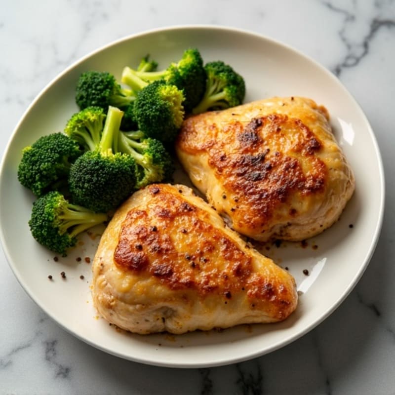 Crispy Lemon-Garlic Roasted Chicken Thighs with Roasted Broccoli