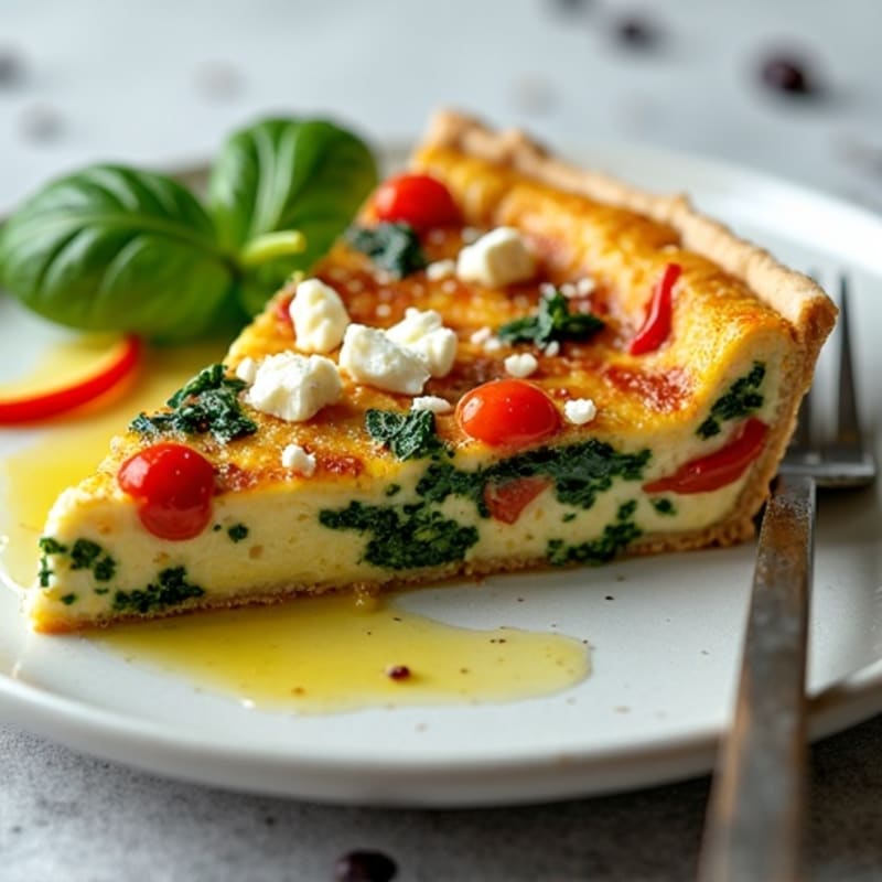 Protein-Packed Spinach and Feta Crustless Quiche