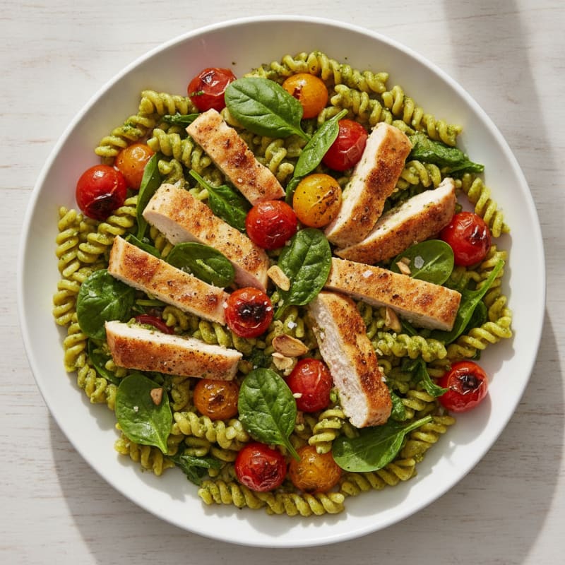 Pesto Chicken and Tomato Pasta