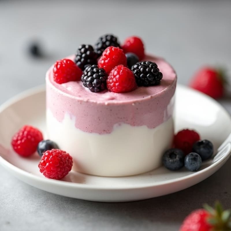 Silky Greek Yogurt Protein Mousse with Mixed Berries