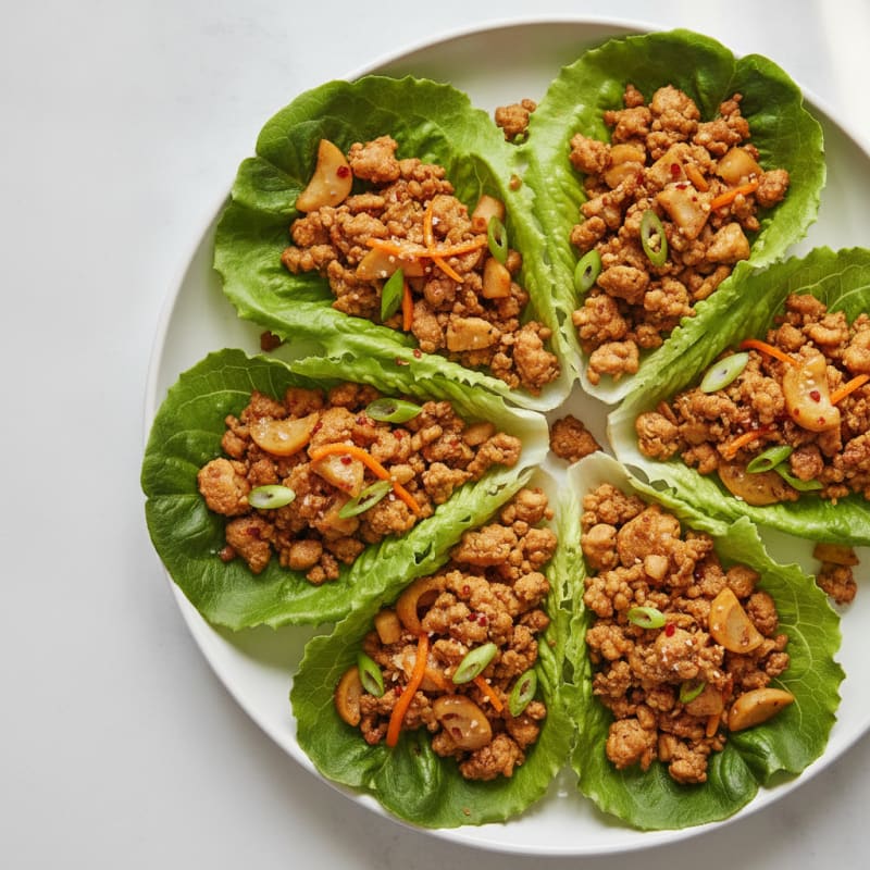 Savory Ginger-Garlic Chicken Lettuce Wraps