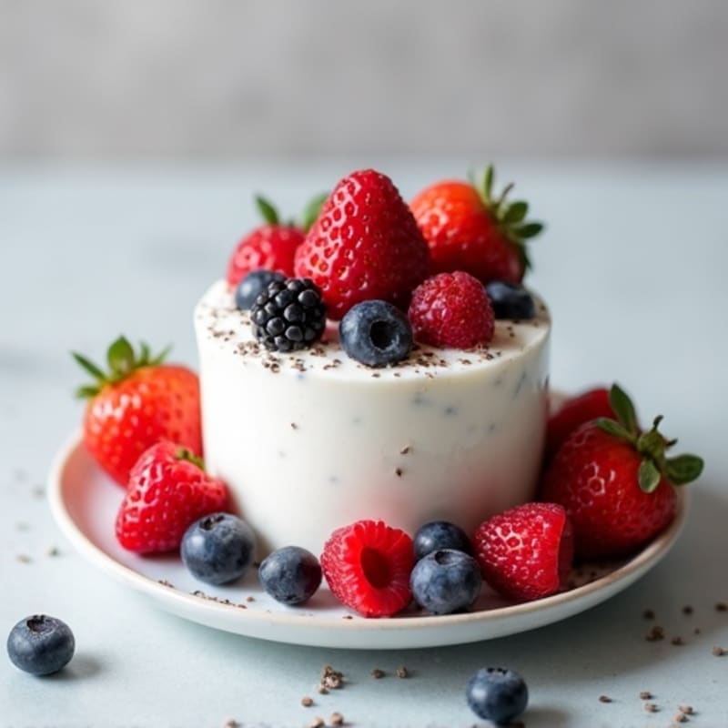Greek Yogurt Protein Mousse with Mixed Berries