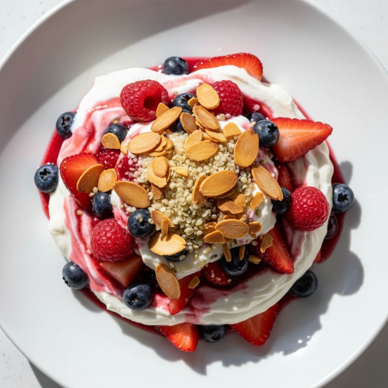 Greek Yogurt Protein Parfait with Mixed Berries