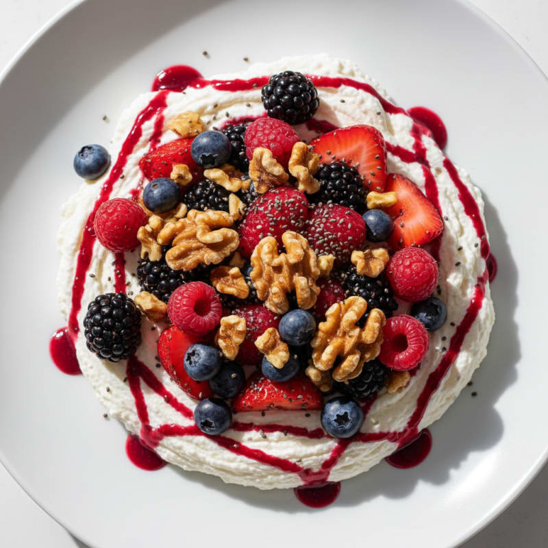 Creamy Greek Yogurt Protein Mousse with Mixed Berries