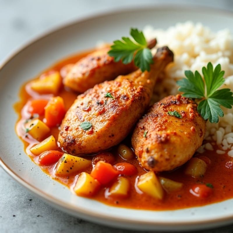 Spiced Chicken in a Creamy Tomato Coconut Sauce
