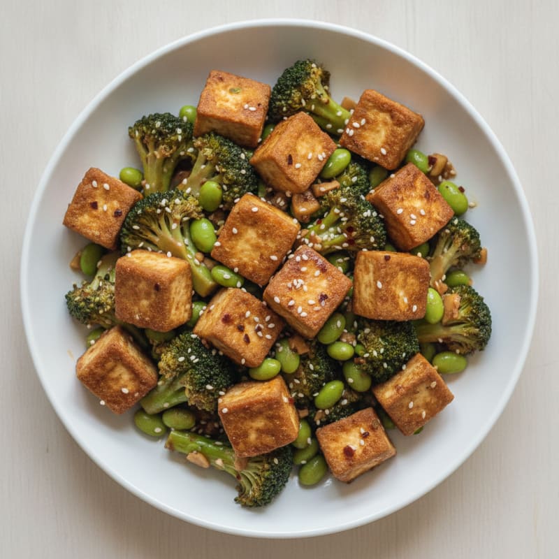 Sesame Tofu and Broccoli Stir-Fry